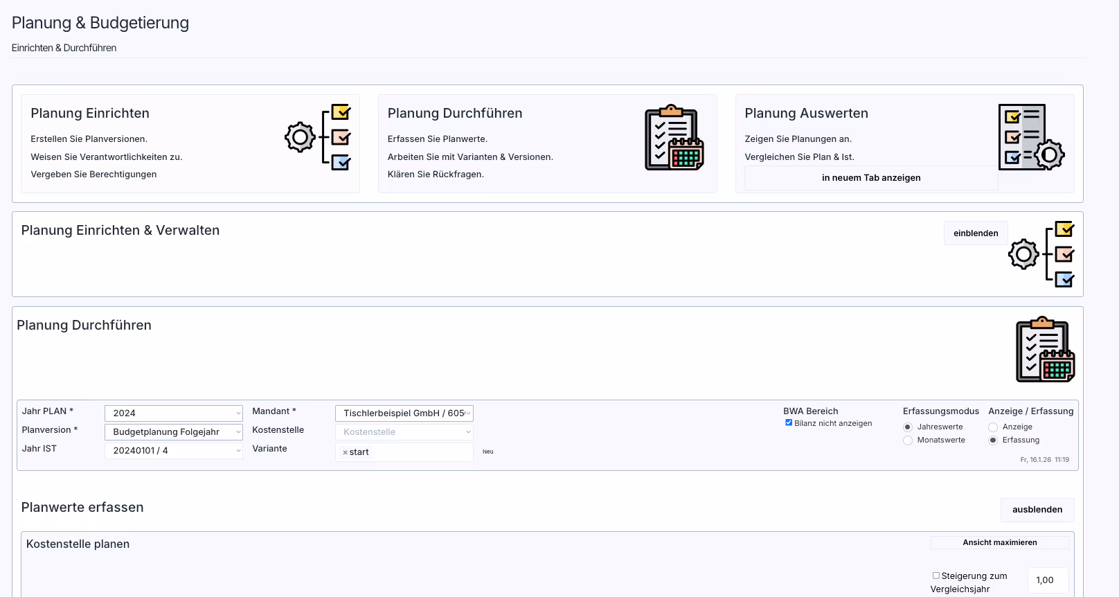 Planung & Budgetierung auf DATEV-Basis – Planversionen und Kostenstellen-Planung in der Datenbrücke